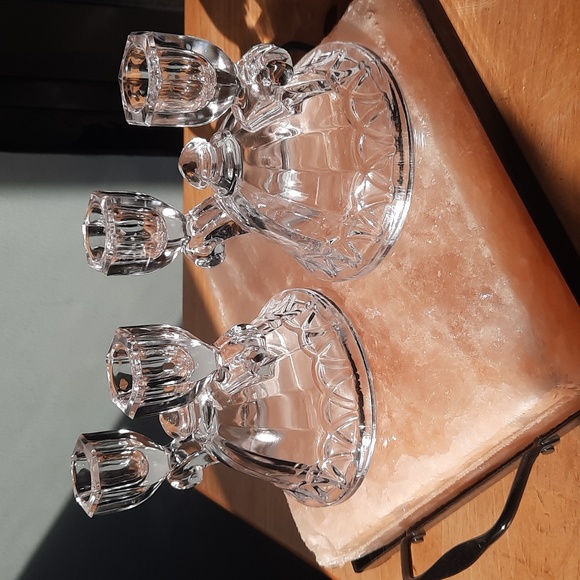 Imperial glass Other - A Pair of Vintage Imperial glass Crystal Double Candlestick holders